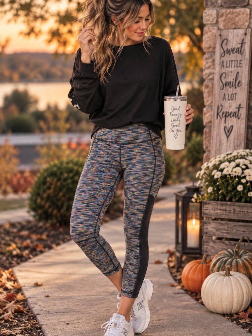 Zella Live In Streamline Multicolor Space Dye Capri Leggings S